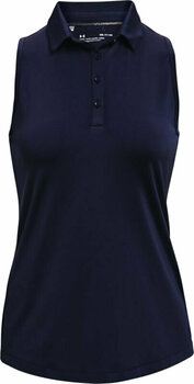 Polo Shirt Under Armour Zinger Womens Sleeveless Polo Midnight Navy/Midnight Navy/Metallic Silver XS Polo Shirt - 1