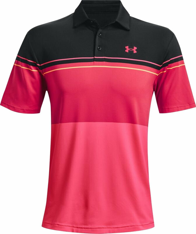 Polo Shirt Under Armour UA Playoff 2.0 Mens Polo Black/Knock Out/Penta Pink L