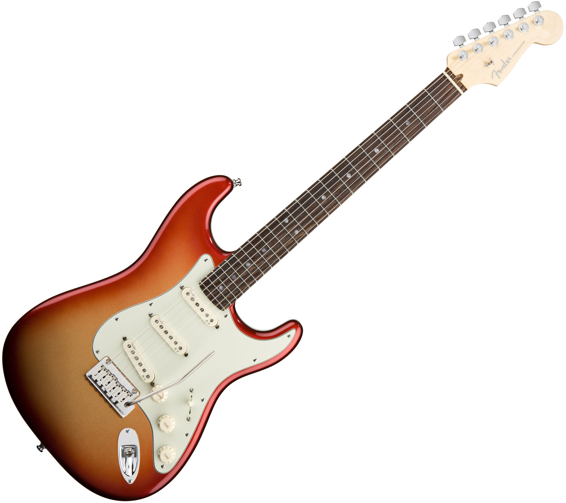Elektrická gitara Fender American Deluxe Stratocaster RW Sunset Metallic B-Stock