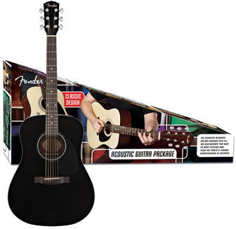 Conjunto de guitarra acústica Fender CD-60 Pack Black