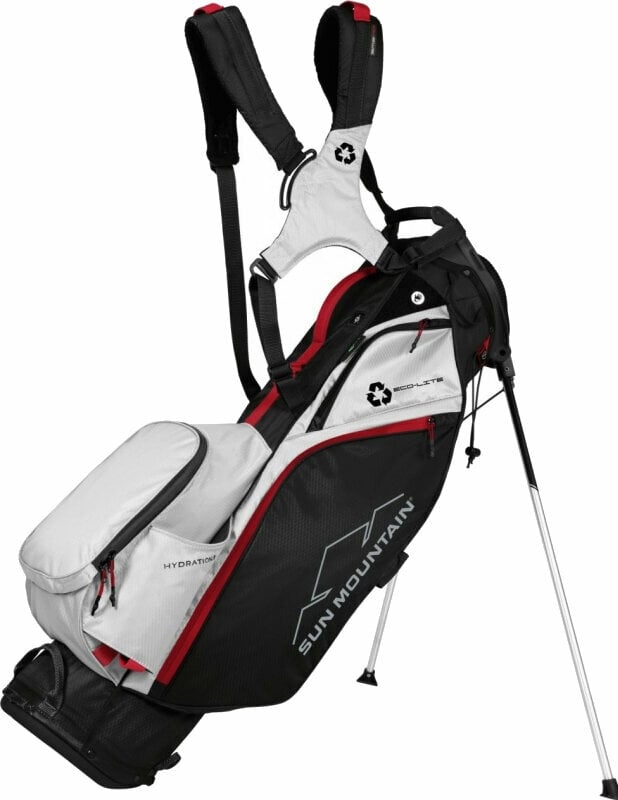 Golf Bag Sun Mountain Eco-Lite 14-Way Stand Bag Black/White/Red Golf Bag