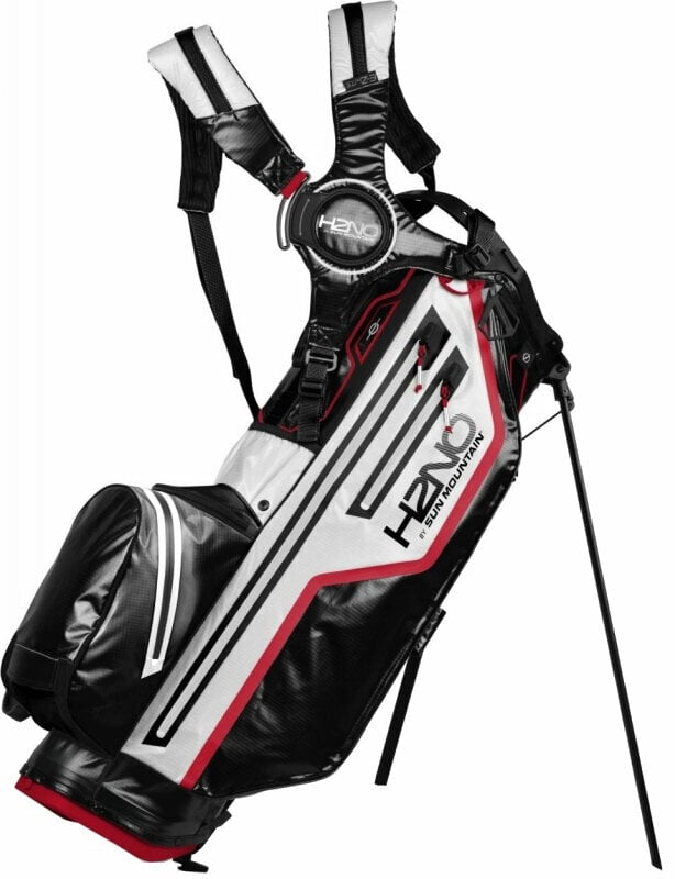 Sac de golf Sun Mountain H2NO 14-Way Stand Bag Black/White/Red Sac de golf