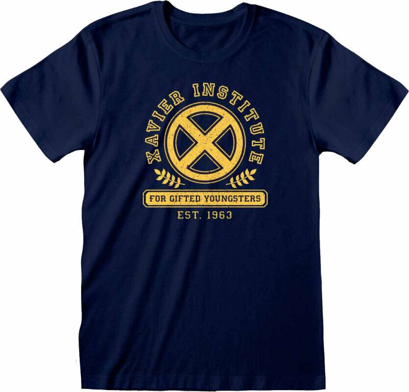 T-Shirt X-Men T-Shirt Xavier Institute Badge Navy Blue S
