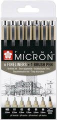 Rapidograf Sakura Pigma Micron Fineliner Pisaki techniczne Black 7 szt.