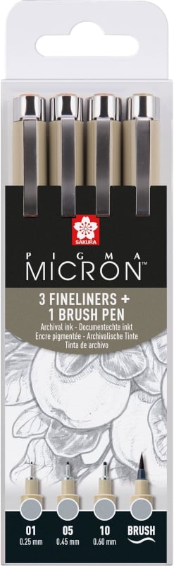 Pen Line Drawingsakura Pigma Micron Pen Set - Waterproof Fineliner  005-1.0mm For Sketching & Drawing