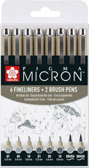 Technické pero Sakura Pigma Micron Fineliner Technické perá Grey 8 ks