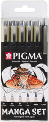 Technické pero Sakura Pigma Micron Manga Technické perá Black 6 ks