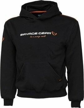 Sweatshirt Savage Gear Sweatshirt Junior Logo Hoodie Black Ink 10-12 - 1