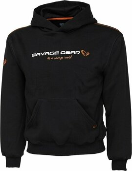 Sweatshirt Savage Gear Sweatshirt Junior Logo Hoodie Black Ink 14-16 - 1
