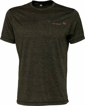 Angelshirt Savage Gear Angelshirt Fighter Stretch T-Shirt Burnt Olive Melange L - 1