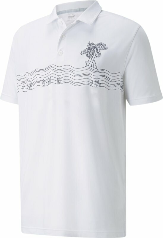 Camisa pólo Puma Cloudspun Oasis Golf Polo Bright White/Navy Blazer S