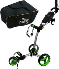 Handmatige golftrolley Axglo TriLite SET Grey/Green Handmatige golftrolley