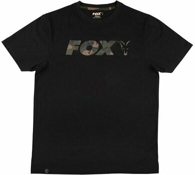 Horgászpóló Fox Horgászpóló Logo T-Shirt Black/Camo S - 1