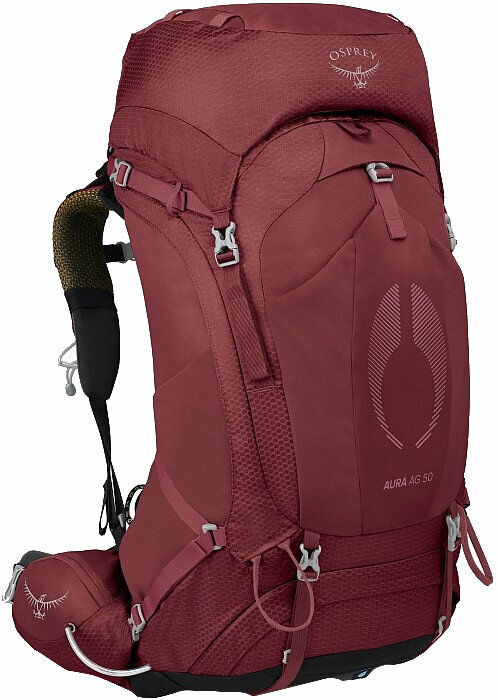 Levně Osprey Aura AG 50 Berry Sorbet Red M/L Outdoorový batoh