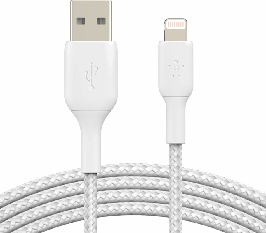 USB Cable Belkin Boost Charge Lightning to USB-A Cable CAA002bt3MWH White 3 m USB Cable