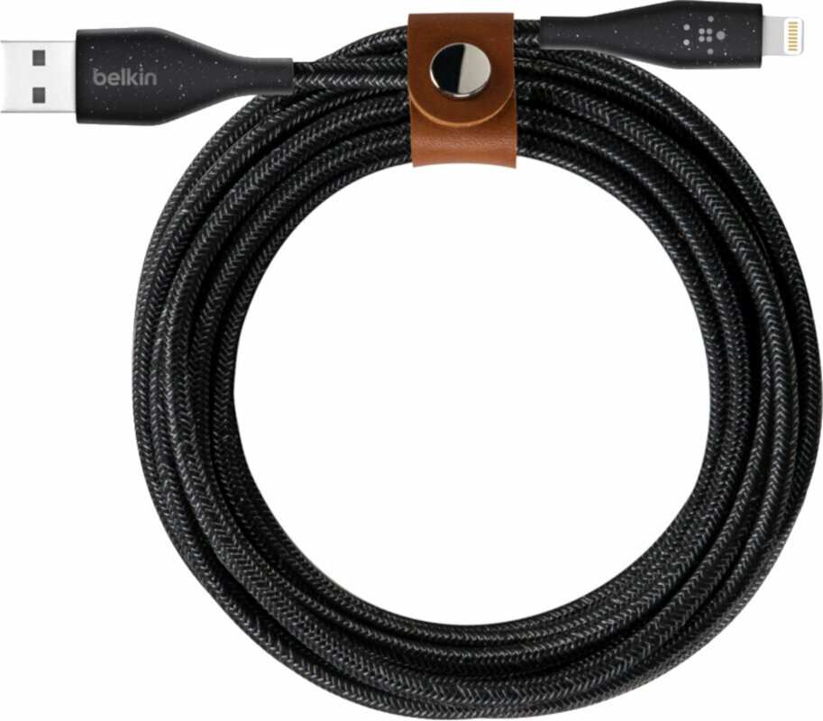USB kabel Belkin DuraTek Plus Lightning to USB-A Cable F8J236bt10-BLK Sort 3 m USB kabel