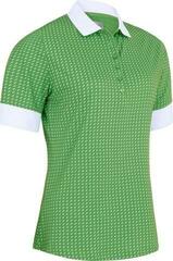 Polo košile Callaway Women Above The Elbow Sleeve Printed Button Bright Green XS Polo košile