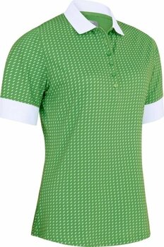 Риза за поло Callaway Women Above The Elbow Sleeve Printed Button Bright Green XS - 1