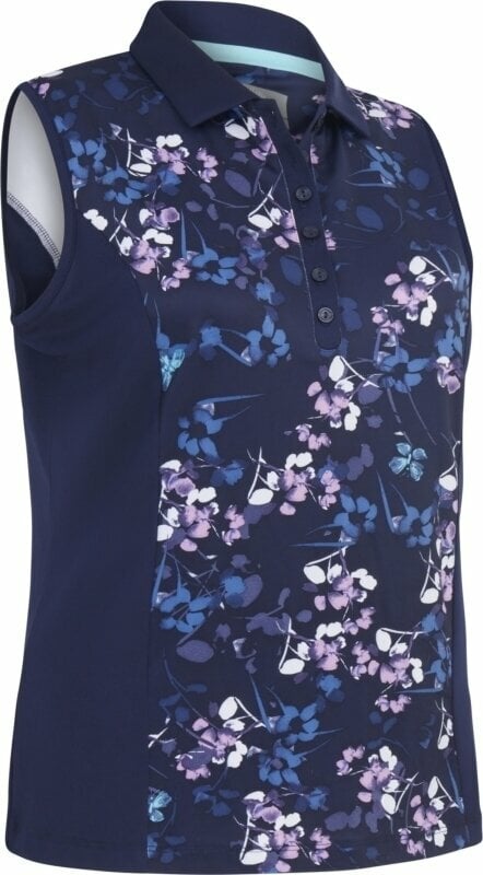 Polo Shirt Callaway Women Allover Butterfly Floral Printed Polo Peacoat XS