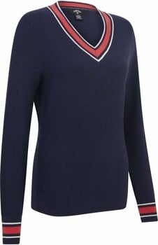Bluza z kapturem/Sweter Callaway Women V-Neck Chevron Sweater Peacoat 2XL - 1