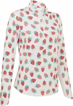Hættetrøje/Sweater Callaway Women Allover Strawberries Sun Protection Brilliant White S - 1