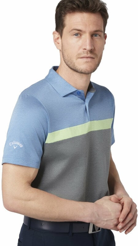 Polo trøje Callaway Mens Soft Touch Colour Block Polo Medium Magnetic Blue Heather XL