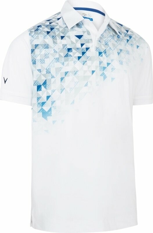 Chemise polo Callaway Mens Asymetrical Street Mural Printed Polo Bright White XS