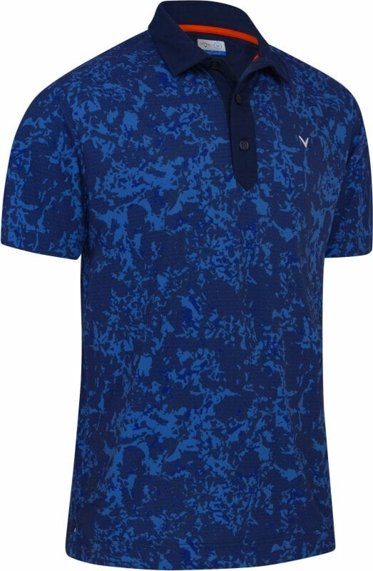 Camiseta polo Callaway Mens All Over Abstract Camo Printed Polo Navy Blazer S