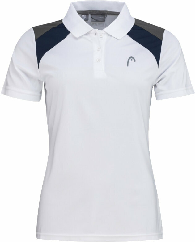Majica za tenis Head Club Jacob 22 Tech Polo Shirt Women White/Dark Blue XL Majica za tenis