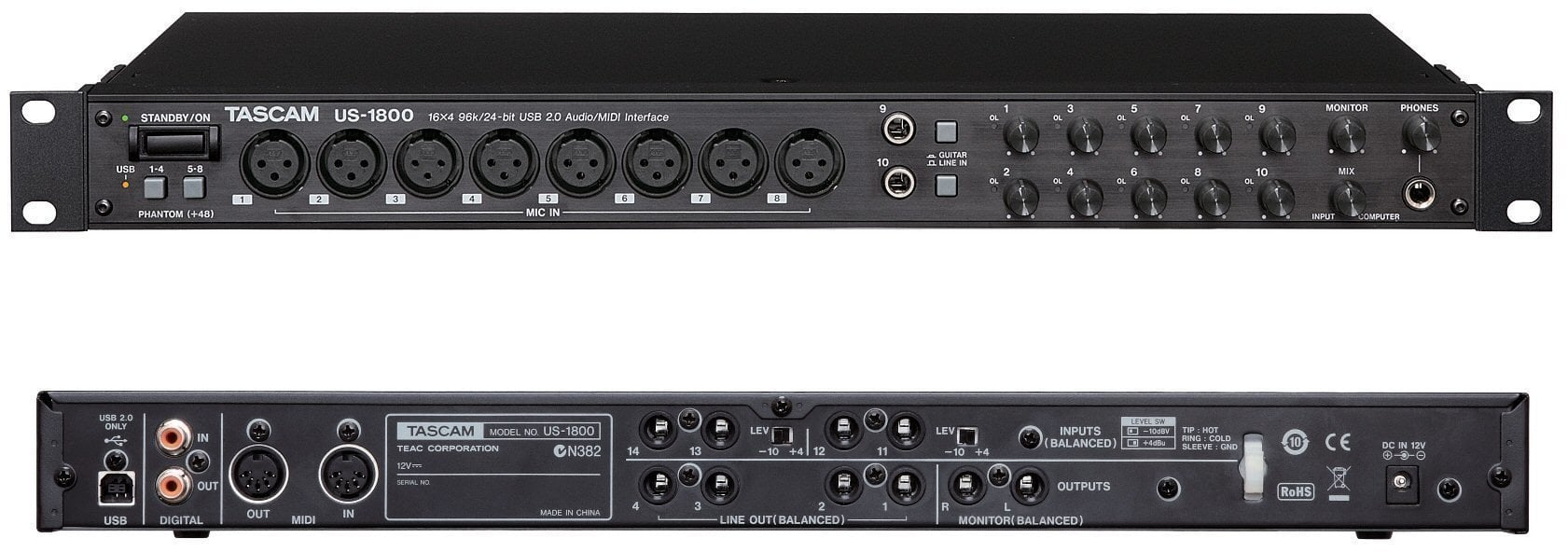 USB-audio-interface - geluidskaart Tascam US-1800