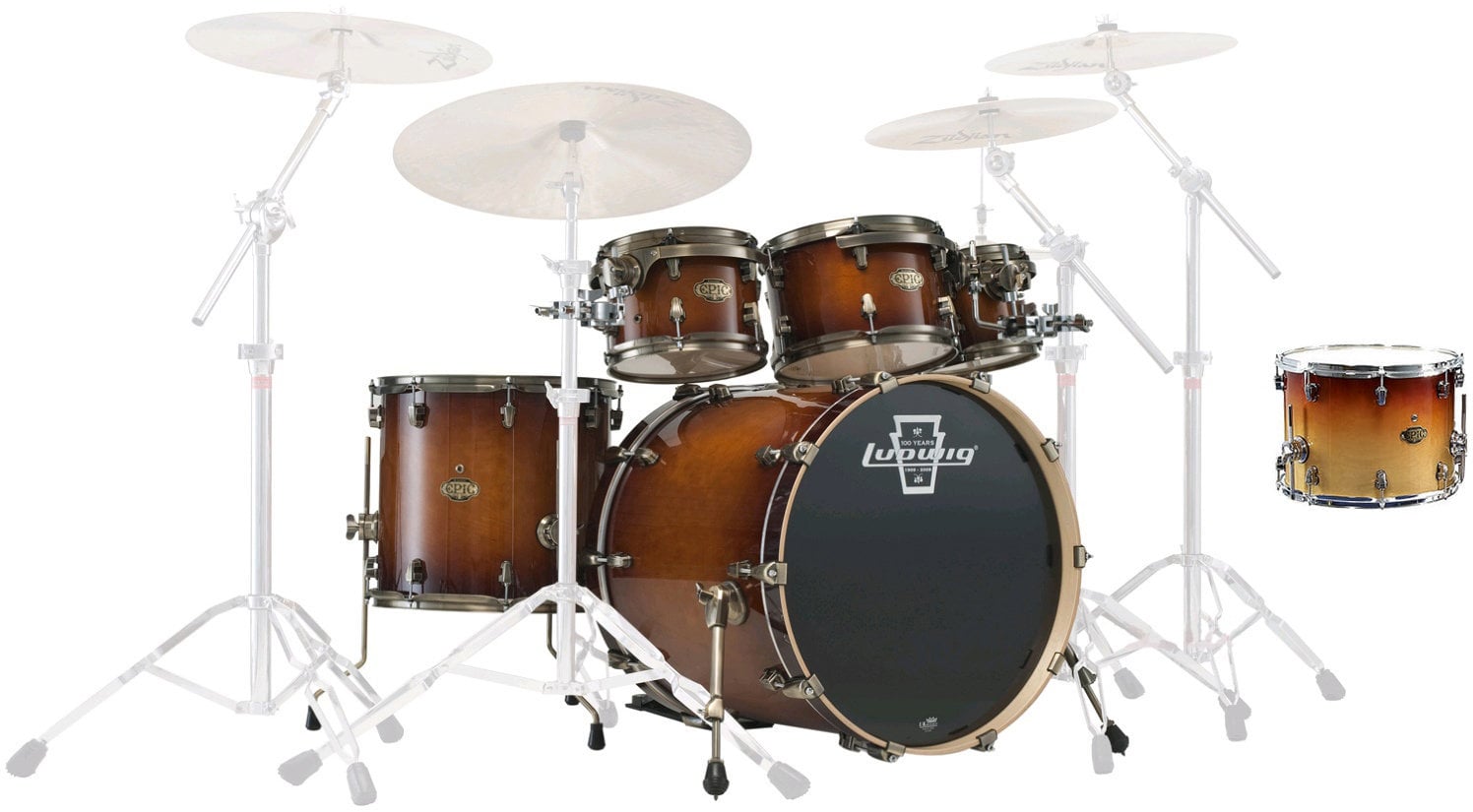 Akoestisch drumstel Ludwig Epic Power Tobacco Fade