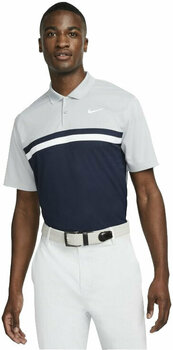 Camisa pólo Nike Dri-Fit Victory Color-Blocked Mens Polo Shirt Light Smoke Grey/Obsidian/White/White 4XL - 1