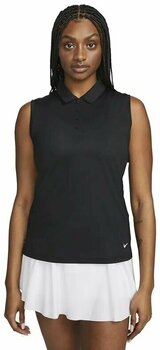 Polo Shirt Nike Dri-Fit Victory Womens Sleeveless Golf Polo Black/White 2XL Polo Shirt - 1