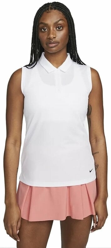 Polo Nike Dri-Fit Victory Womens Sleeveless Golf Polo White/Black L
