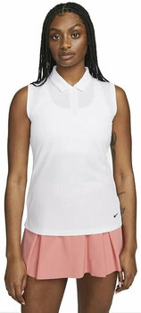 Camiseta polo Nike Dri-Fit Victory Womens Sleeveless Golf Polo White/Black M - 1