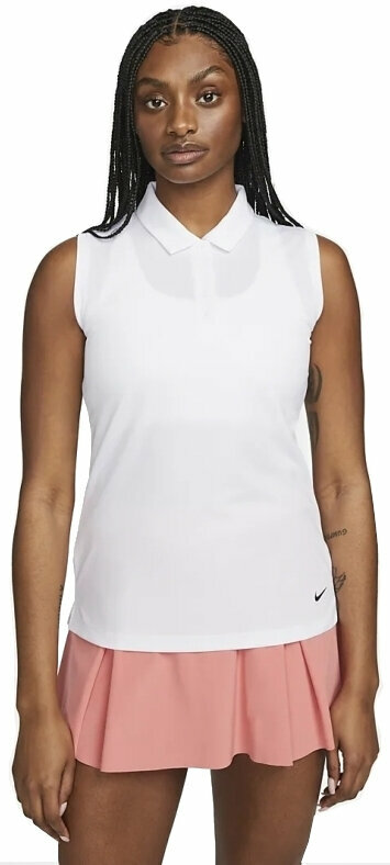 Polo majice Nike Dri-Fit Victory Womens Sleeveless Golf Polo White/Black XS