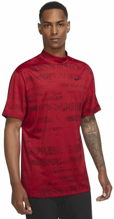 Camisa pólo Nike Dri-Fit Tiger Woods Advantage Mock Red/University Red/Black L