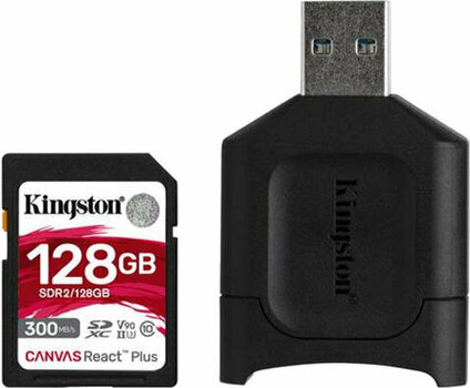 Memory Card Kingston 128GB SDHC Canvas React Plus SD Kit + Reader MLPR2/128GB - 1