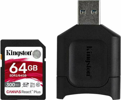 Hukommelseskort Kingston 64GB SDHC Canvas React Plus SD Kit + Reader SDHC 64 GB Hukommelseskort - 1