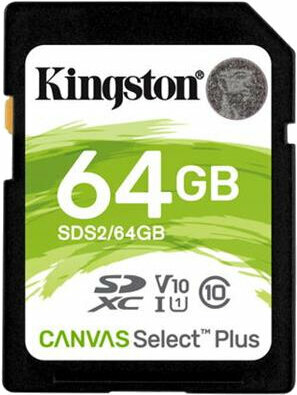 Speicherkarte Kingston 64GB SDXC Canvas Plus Class10 UHS-I SDS2/64GB