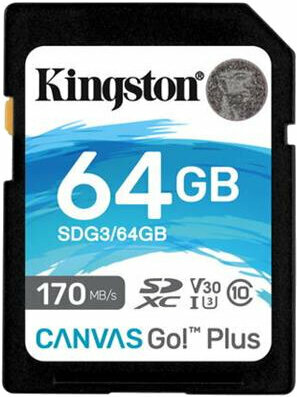 Hukommelseskort Kingston 64GB SDXC Canvas Go! Plus CL10 U3 V30 SDXC 64 GB Hukommelseskort
