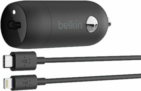 Biloplader Belkin Car Charger + Lightning to USB-C Cable - 1