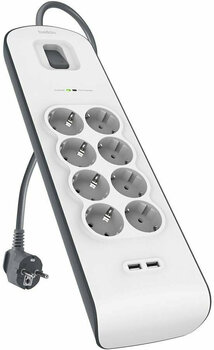 Przewód zasilający Belkin Surge 8 sockets 2 USB-2.4A BSV804ca2M Biała 2 m - 1