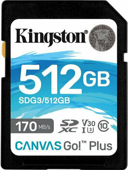 Cartão de memória Kingston 512GB SDXC Canvas Go! Plus CL10 U3 V30 SDXC 512 GB Cartão de memória - 1