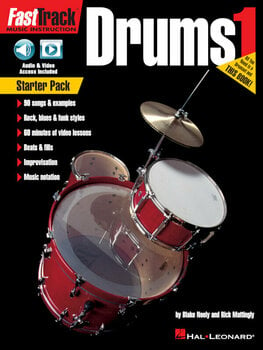 Partitura para bateria e percussão Hal Leonard FastTrack - Drums Method 1 Starter Pack Livro de música - 1