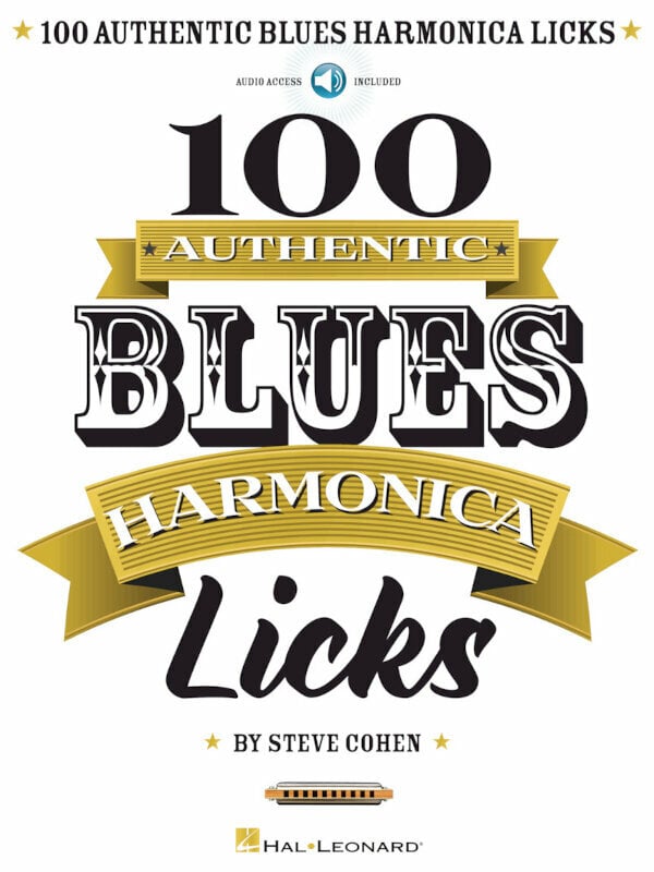 Nodeblad til blæseinstrumenter Steve Cohen 100 Authentic Blues Harmonica Licks Musik bog