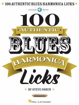 Music sheet for wind instruments Steve Cohen 100 Authentic Blues Harmonica Licks Music Book - 1
