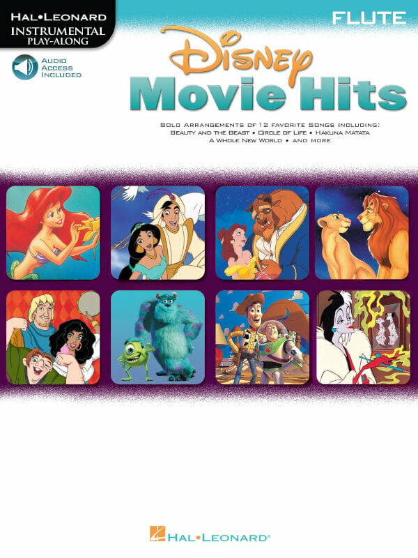 Music sheet for wind instruments Disney Movie Hits Flute Music Book