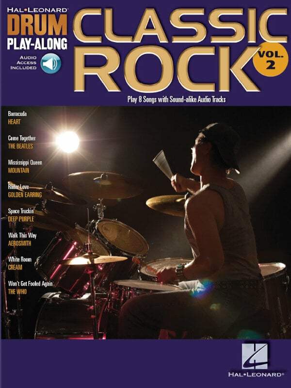 Partitura para bateria e percussão Hal Leonard Classic Rock Drums Livro de música