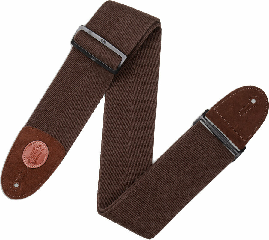 Textile guitar strap Levys MSSC4-BRN Signature Series 3" Heavy-weight Cotton Bass Strap Brown